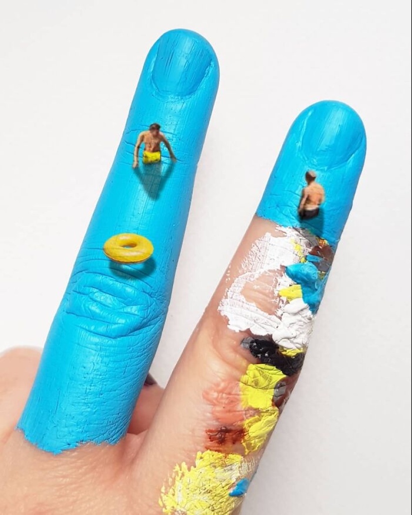 The artist uses her hands as a canvas to show hidden worlds The artist uses her hands as a canvas to show hidden worlds