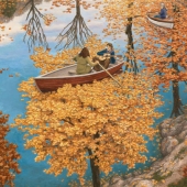 The Canadian artist's paintings change depending on the angle