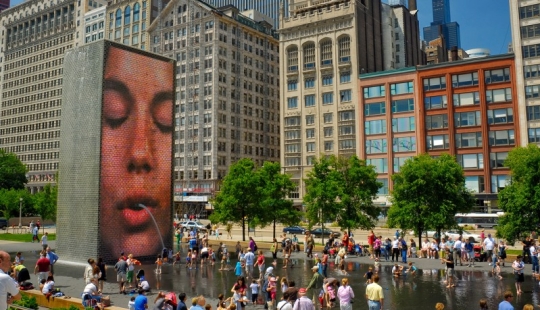 The Crown Fountain is a unique video sculpture from Chicago's Millennium Park