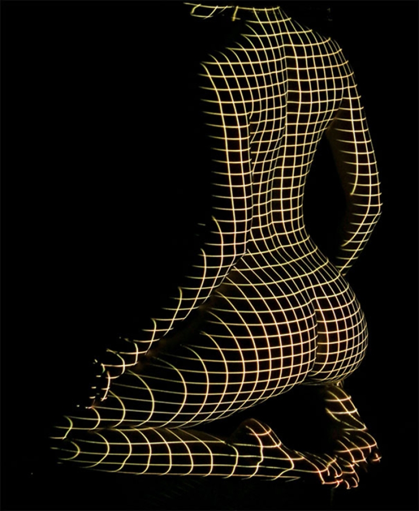 The French photographer dressed his models in light, shadow and nothing else