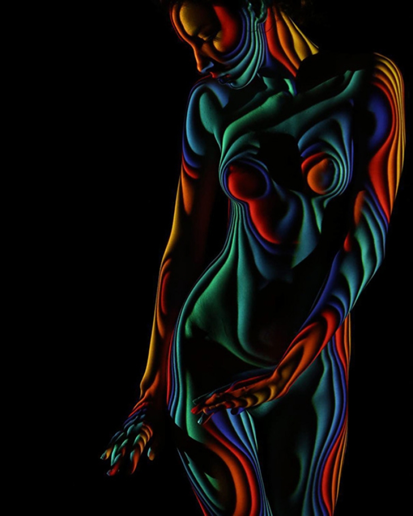 The French photographer dressed his models in light, shadow and nothing else