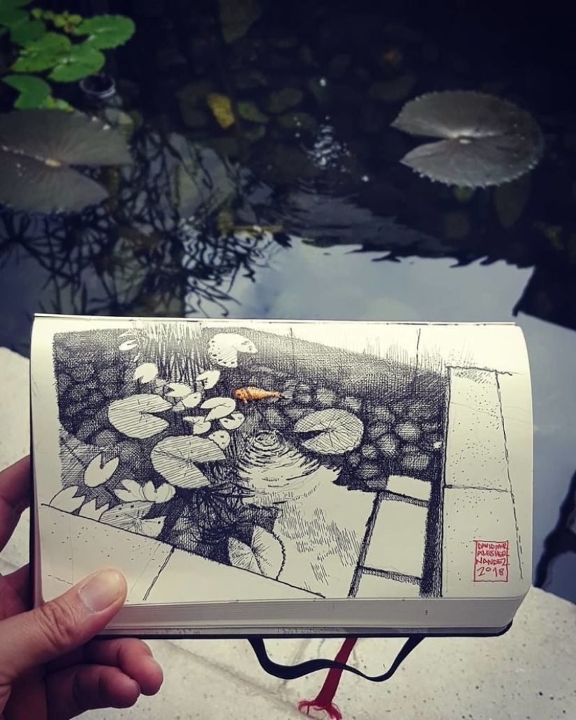 The reality is transferred to the paper: the incredible sketches of the architect from Colombia