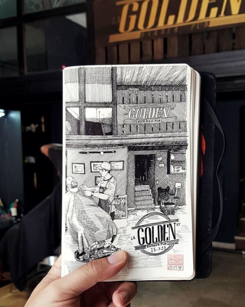 The reality is transferred to the paper: the incredible sketches of the architect from Colombia