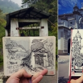The reality is transferred to the paper: the incredible sketches of the architect from Colombia