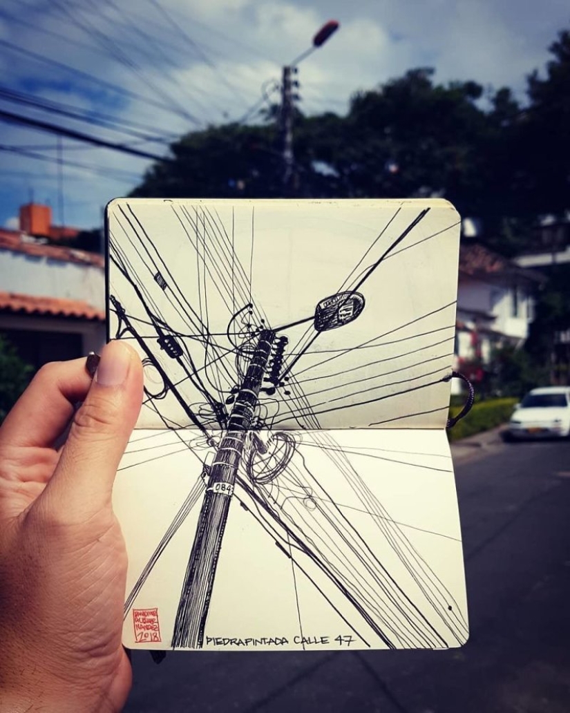 The reality is transferred to the paper: the incredible sketches of the architect from Colombia