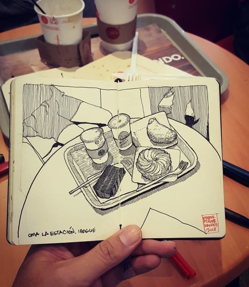 The reality is transferred to the paper: the incredible sketches of the architect from Colombia