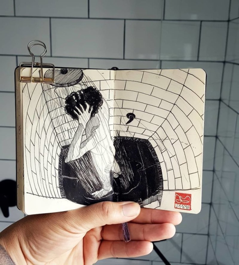 The reality is transferred to the paper: the incredible sketches of the architect from Colombia