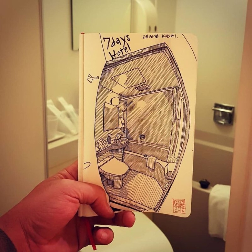 The reality is transferred to the paper: the incredible sketches of the architect from Colombia