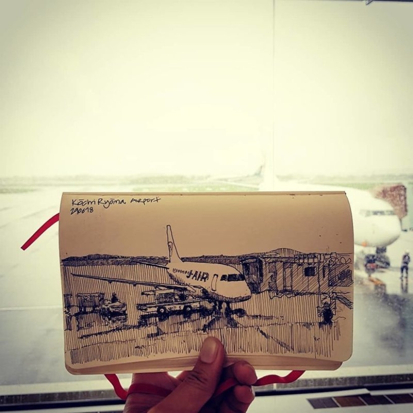 The reality is transferred to the paper: the incredible sketches of the architect from Colombia