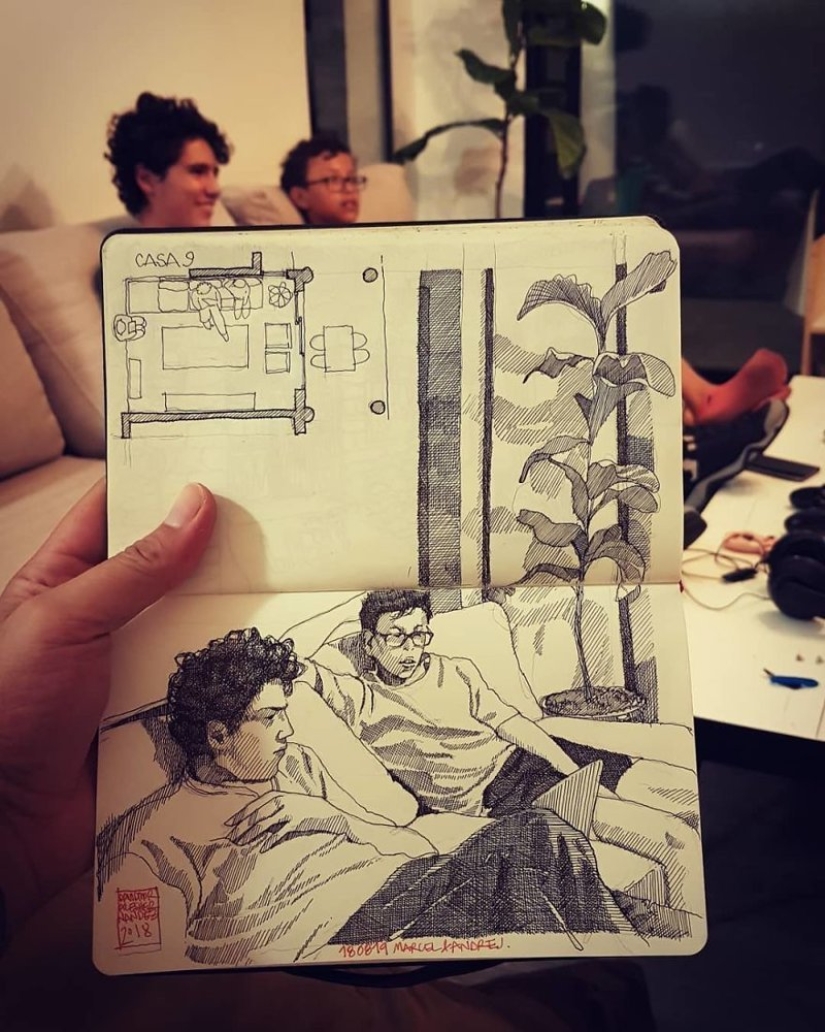 The reality is transferred to the paper: the incredible sketches of the architect from Colombia