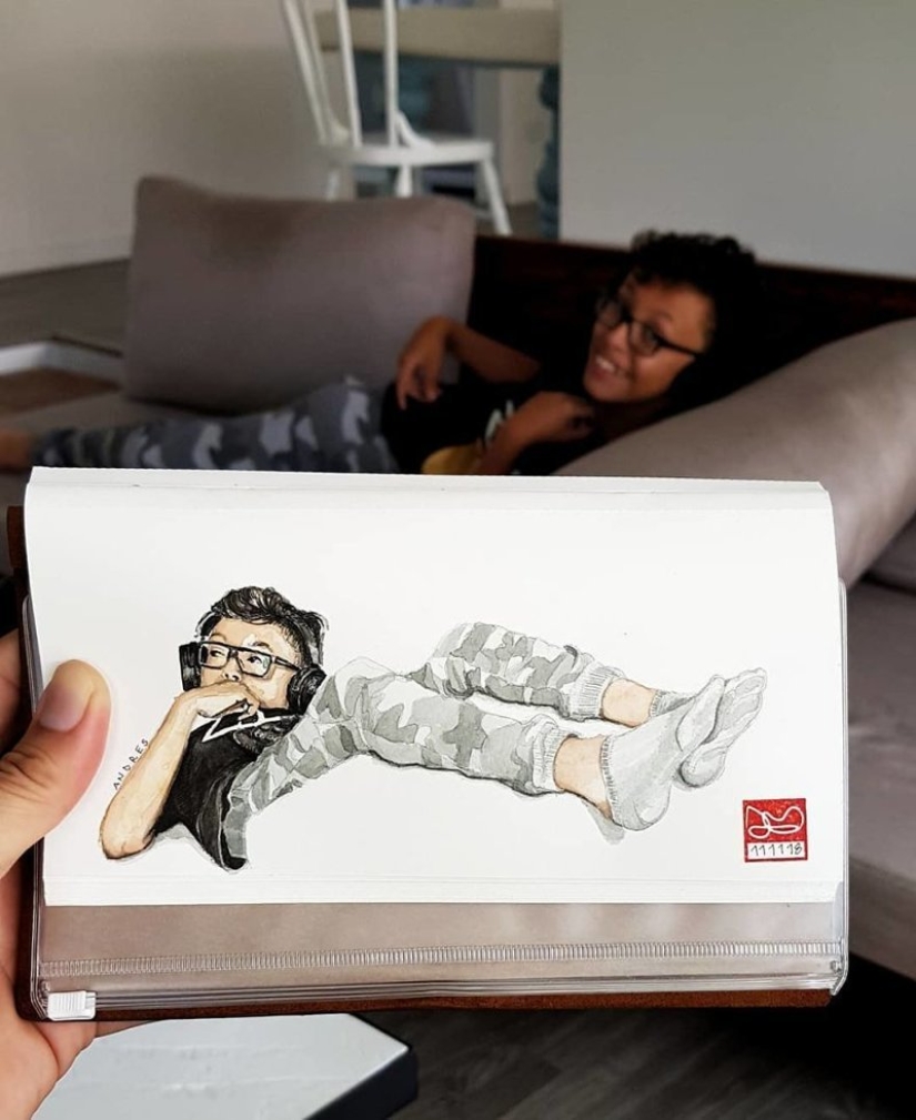 The reality is transferred to the paper: the incredible sketches of the architect from Colombia