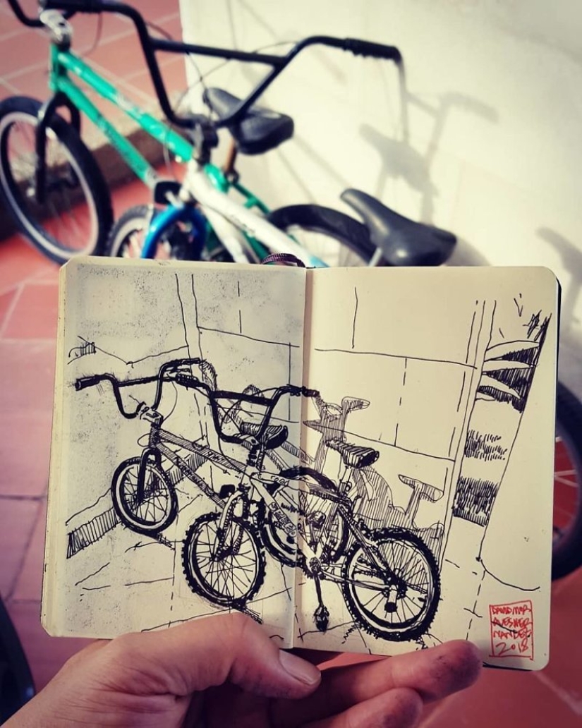 The reality is transferred to the paper: the incredible sketches of the architect from Colombia