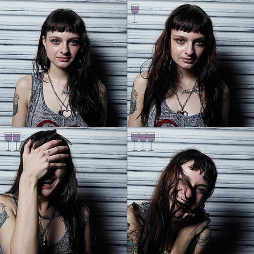 Todos los tonos de borrachos: cara y después de un par de copas Todos los tonos de borrachos: cara y después de un par de copas