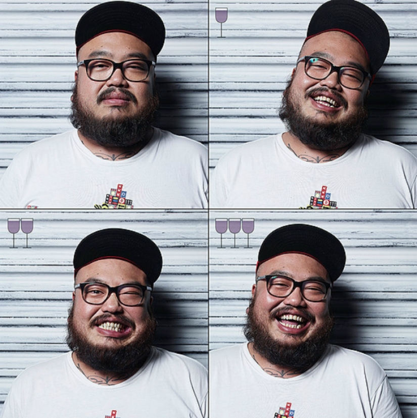 Todos los tonos de borrachos: cara y después de un par de copas Todos los tonos de borrachos: cara y después de un par de copas