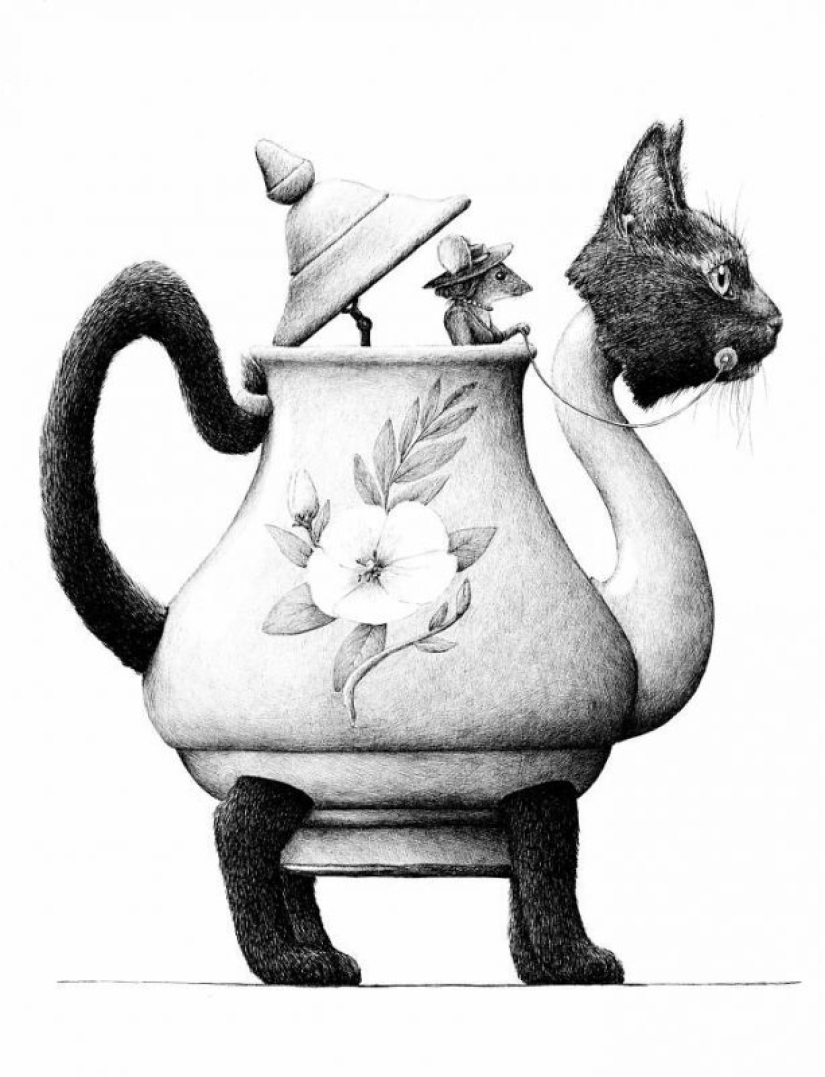 "Trucos de mi mente": El artista holandés Redmer Hoekstra y sus dibujos espeluznantes y extraños