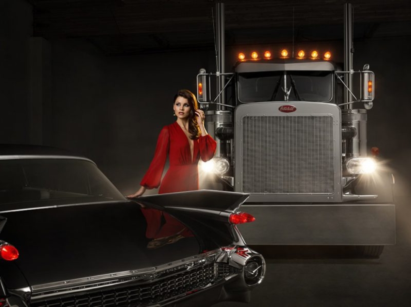 Un clásico Americano: camiones Peterbilt y la belleza de piernas largas