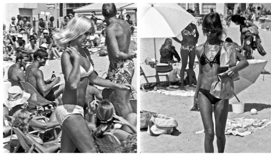 Un día en una playa de California en agosto de 1970