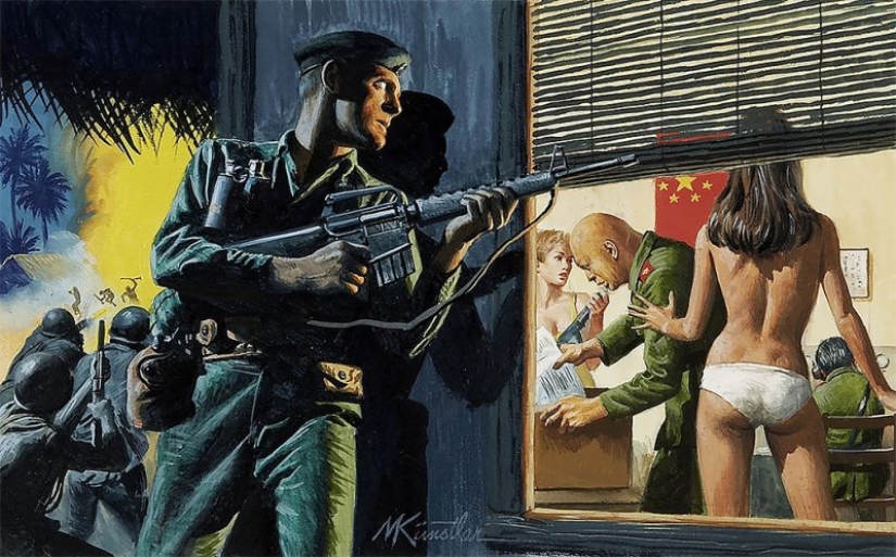 Una mezcla de espías, bellezas, nazis y héroes en impresionantes ilustraciones de Mort Kunstler Una mezcla de espías, bellezas, nazis y héroes en impresionantes ilustraciones de Mort Kunstler