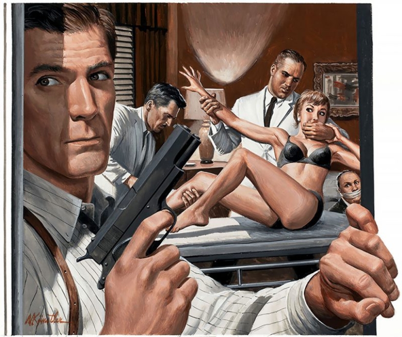 Una mezcla de espías, bellezas, nazis y héroes en impresionantes ilustraciones de Mort Kunstler Una mezcla de espías, bellezas, nazis y héroes en impresionantes ilustraciones de Mort Kunstler