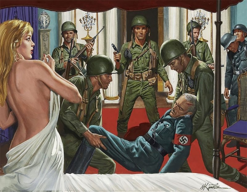 Una mezcla de espías, bellezas, nazis y héroes en impresionantes ilustraciones de Mort Kunstler Una mezcla de espías, bellezas, nazis y héroes en impresionantes ilustraciones de Mort Kunstler