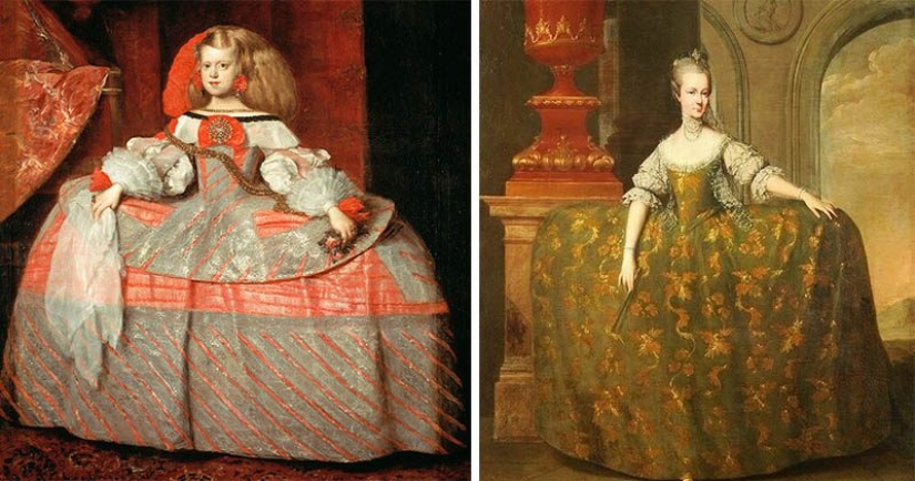 Vestido de Mantua de lujo, pero terriblemente incómodo invención galante del siglo