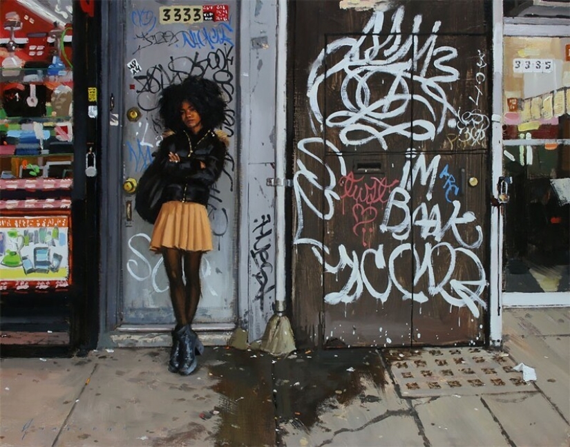 "Vida en la ciudad": Excelentes pinturas al óleo modernas de Vincent Jarrano