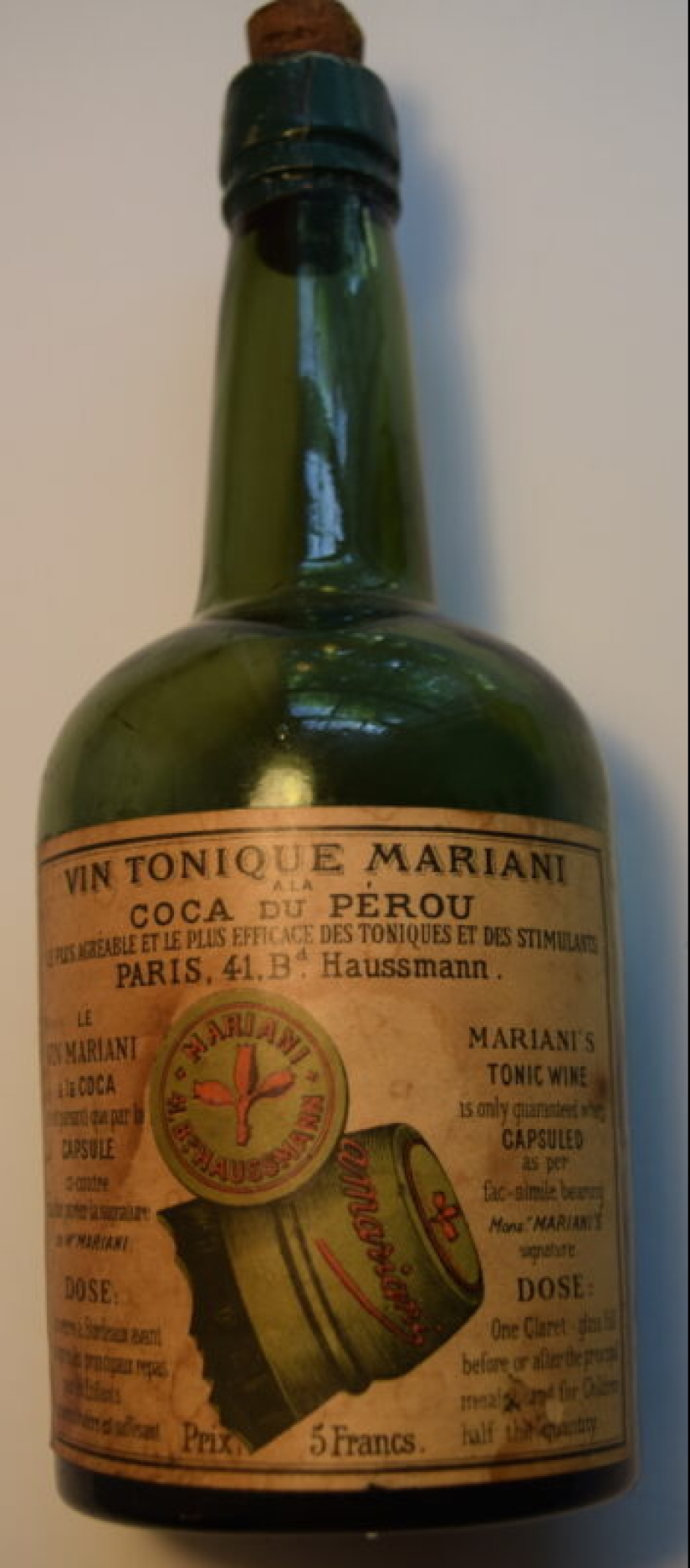 Vin Mariani-vino con cocaína, que bebían Papas, escritores y políticos