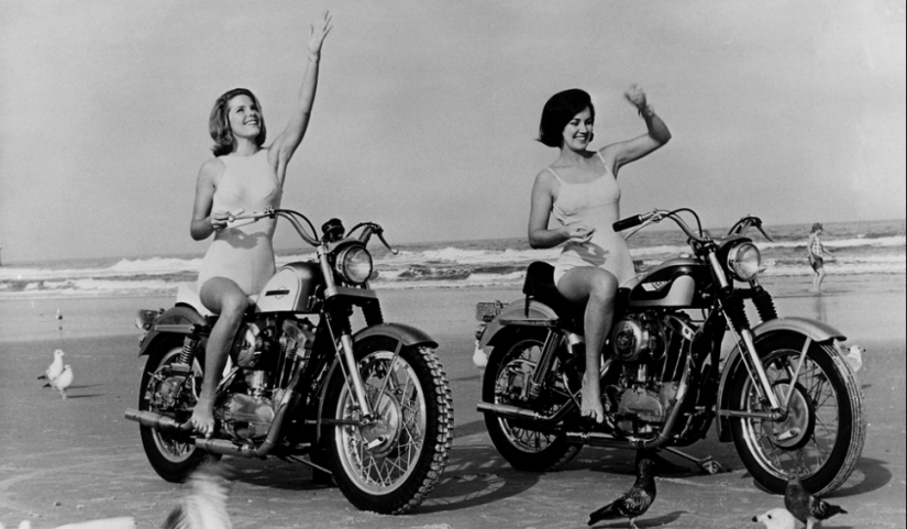 Vintage photos of cool girls on motorcycles