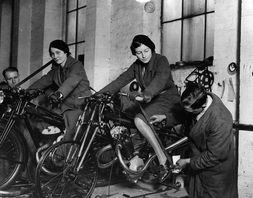 Vintage photos of cool girls on motorcycles