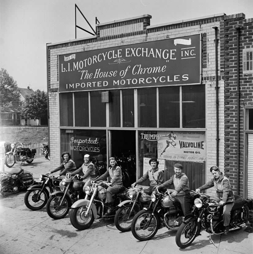 Vintage photos of cool girls on motorcycles