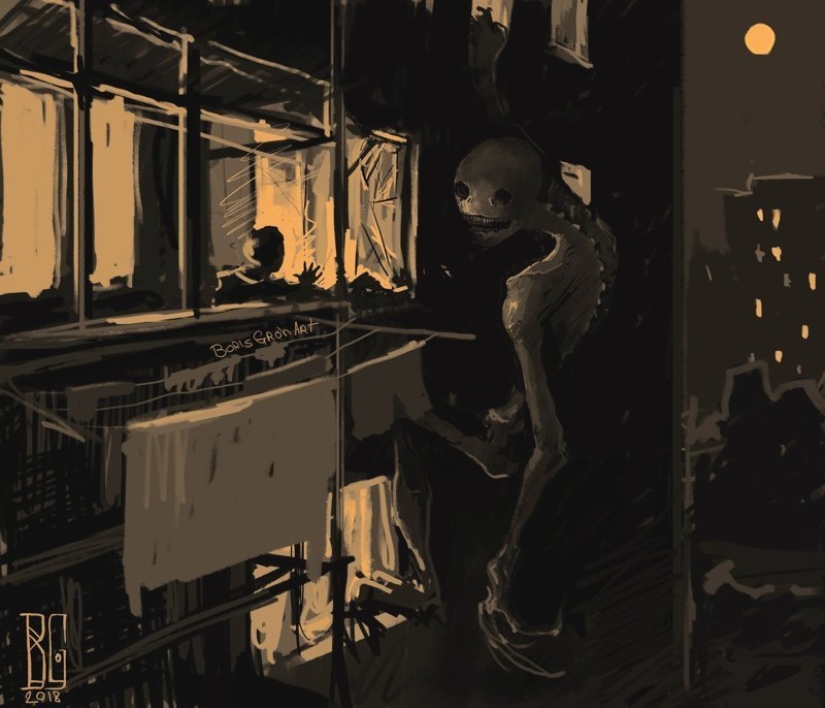 "Visual nigromancia": un mundo aterrador de un artista digital Boris rumble