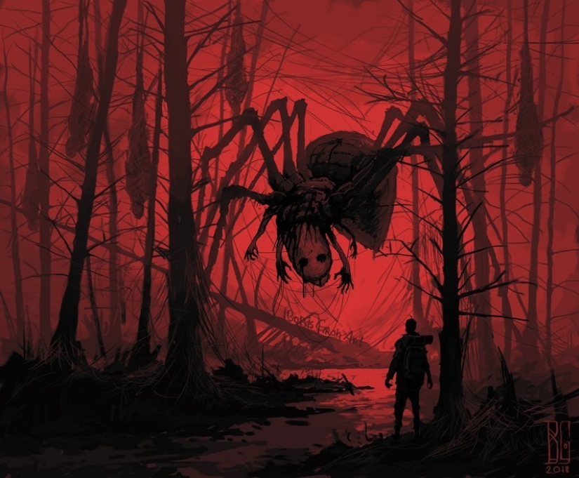 "Visual nigromancia": un mundo aterrador de un artista digital Boris rumble