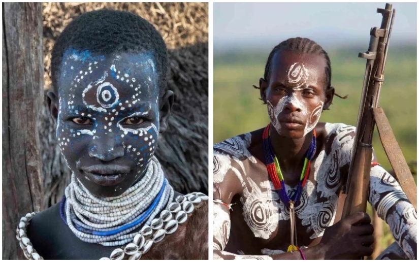 War paint and superstition wild: amazing pictures Karo tribe