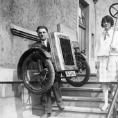 What the Zaschka Three Wheeler, the world's first folding car, looked like