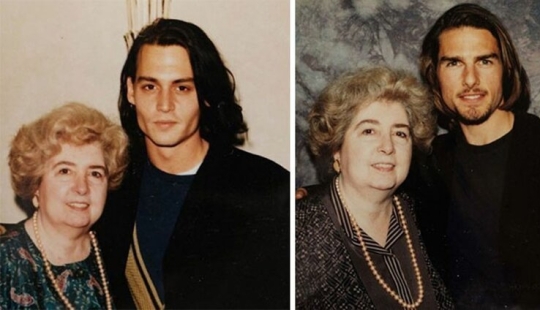 Who is this mystery lady that pose the brightest stars of Hollywood