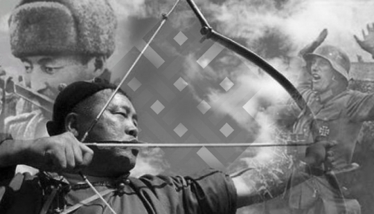 Why did some Red Army soldiers use bows in battles with the Germans?