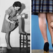 Why early woman painted the legs and painted them a line with a pencil
