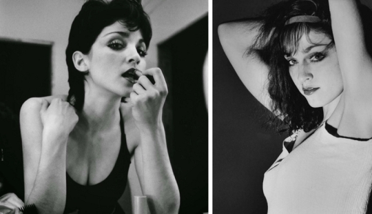 Young and still unknown Madonna with photographs by Michael McDonnell