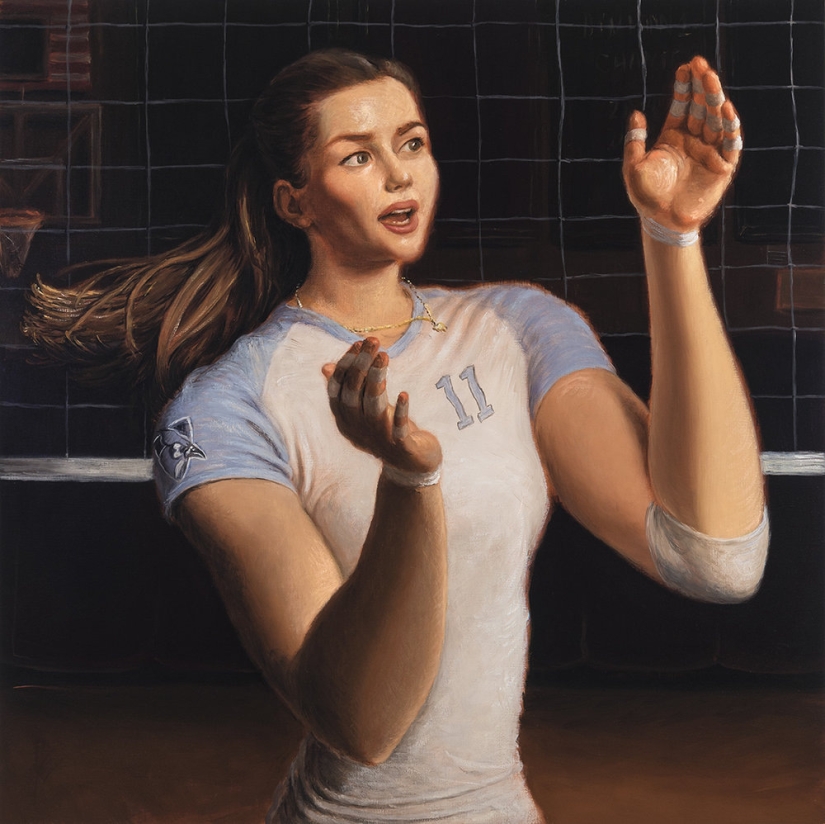 Pinturas irónicas de Jansson Stegner: bellezas enormes frente a chicos delgados Pinturas irónicas de Jansson Stegner: bellezas enormes frente a chicos delgados