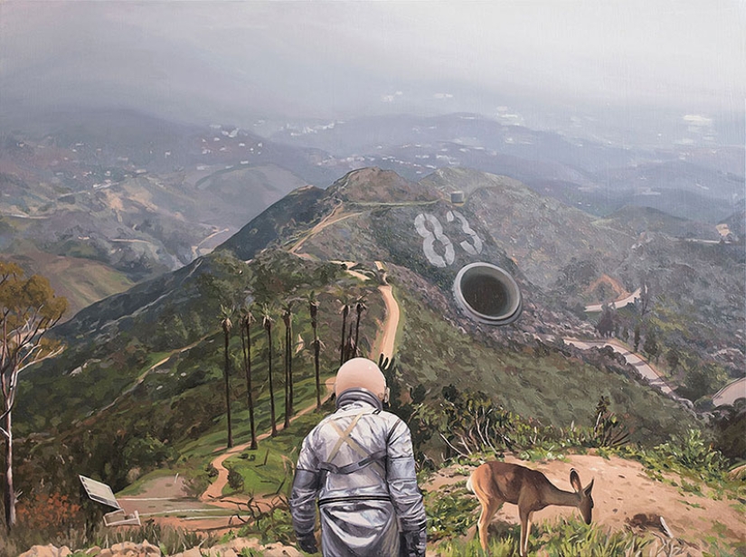 Vagando de un astronauta solitario en los restos de la civilización Vagando de un astronauta solitario en los restos de la civilización